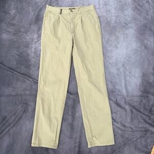 Men's Barbour Tan Beige Khaki Pleated Casual Work Trousers Pants Sz 34 x 32